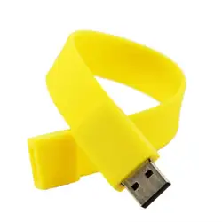 Мода силиконовый браслет USB 2,0 флэш-накопитель (8 ГБ, желтый)