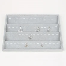 LAN LIN earrings receive tray gray velvet jewelry display tray fashion Jewelry Display Showstorage earring receive 35*24*3.5cm
