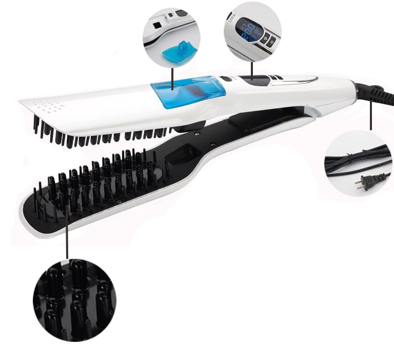 3D Steam Styler LCD Display Hair Straightening Brush Electric Straightener Comb Irons 110-240V Ceramic Hair Styling Brush (3)