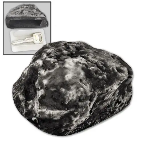 Outdoor Spare Key House Safe Hidden Hide Storage Security Rock Stone Case Box