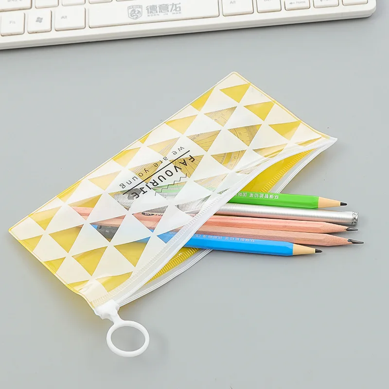 

Climemo PVC Cute Penciles Pouch Kawaii Bag Geometry Style Pencil Holder Waterproof NP183