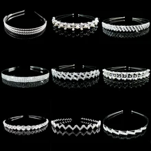 Хрустальные Стразы Принцесса диадема для девушки и повязка в виде короны выпускного вечера невесты ювелирные изделия для волос жемчужная Женская лента для волос для подружки невесты свадьба