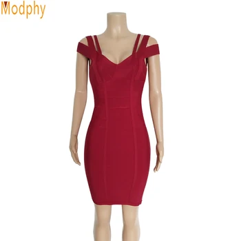 

2018 New arrivals sexy black red open back zipper bandage dress Women Vestidos Evening Party Club Mini Drop shipping HL439