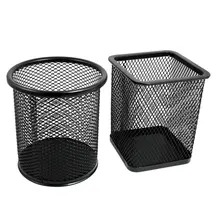 Акция! 2 предмета сетки цилиндр, прямоугольник Канцелярский держатель Box Контейнер черный