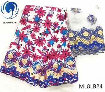 

BEAUTIFICAL african bazin riche fabric high quality embroidery cotton getzner fabric african ML8LB05-24