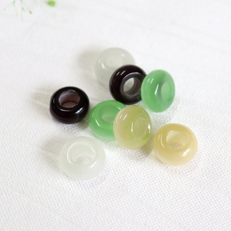 

14MM 30Pcs Mix Colors Natural Cat Eye Stone Big Hole Jewelry Loose Beads