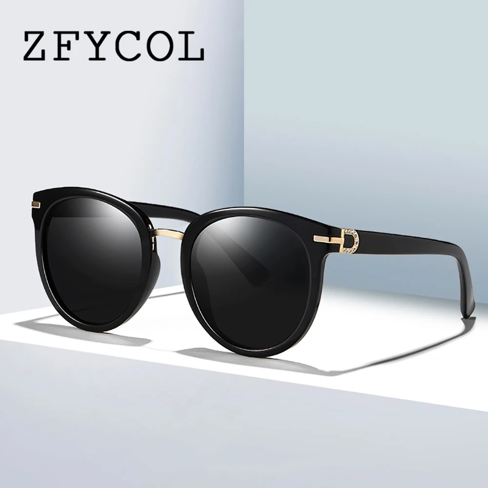 

ZFYCOL BRAND DESIGN Polarized Sunglasses Women Gradient Lens Round Sun Glasses Female Gafas Oculos UV400 SDR68