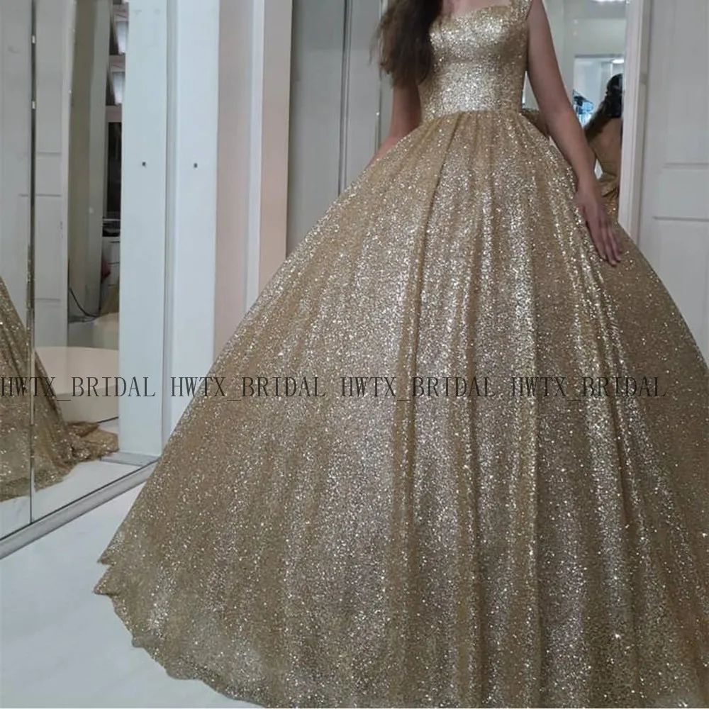 Золотое блестящее Пышное Платье с блестками размера плюс 16 милое бальное платье для выпускного вечера милое Пышное Платье с корсетом Vestidos de 15