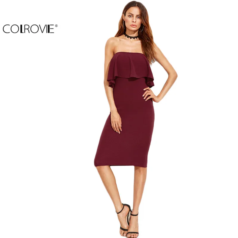 COLROVIE Women Party Dresses Elegant Evening Autumn Dresses