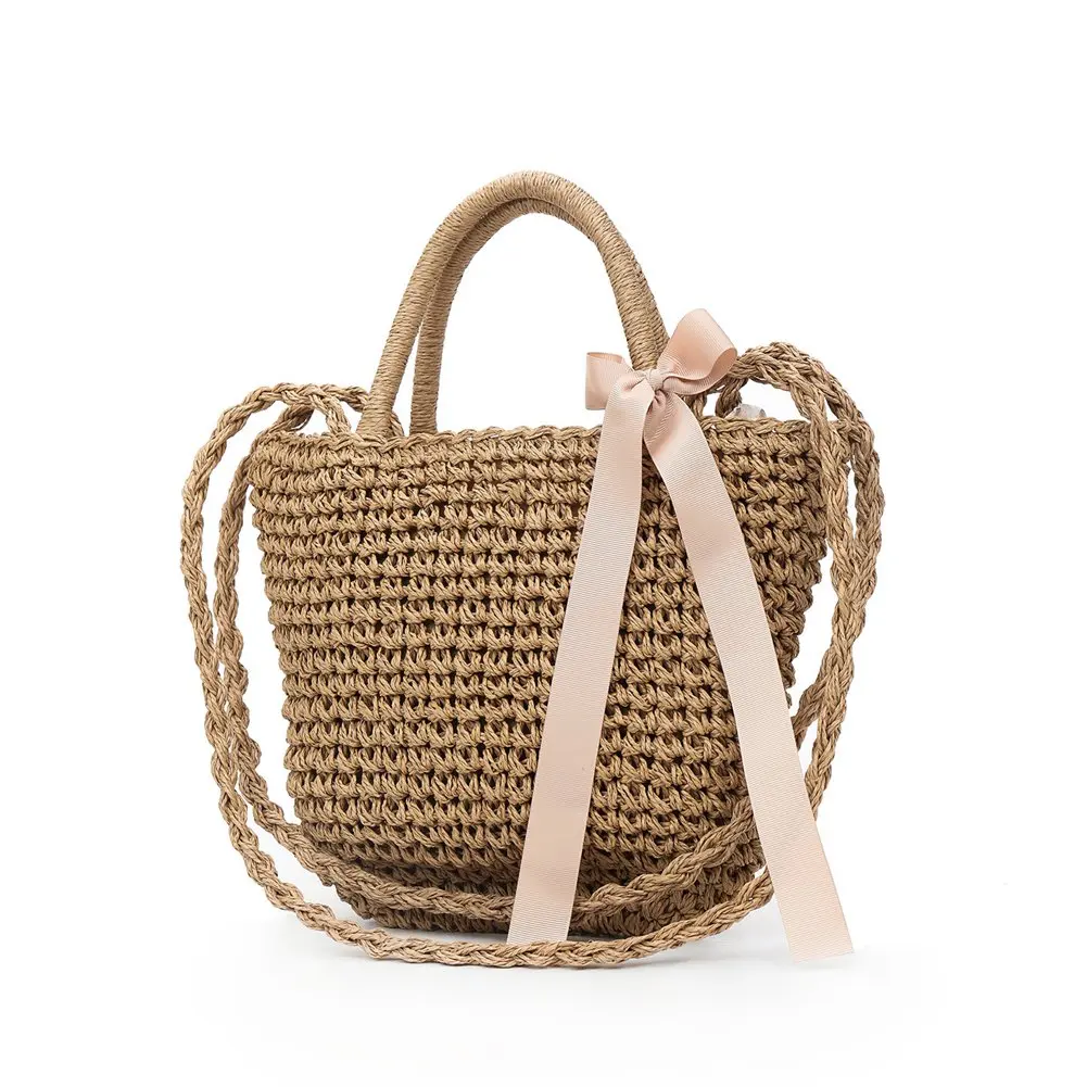 

2018 Bohemian style Women Summer Beach Bag Large Crochet Straw Braided Shoulder Bags Travel Handbad LBY2018