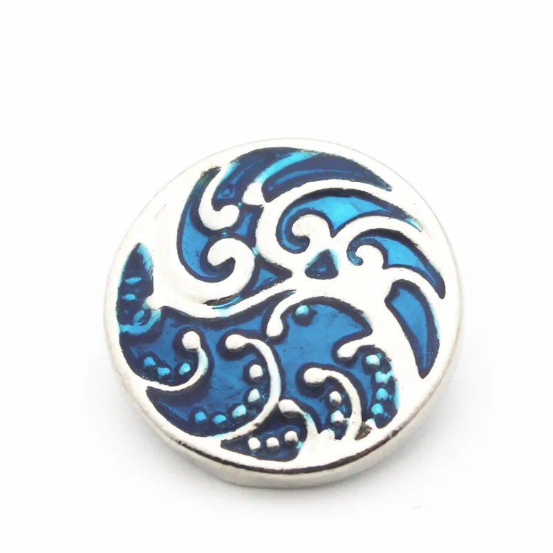 

Hot selling 20/lot sea wave Snap Buttons 18mm/20mm Snap Jewelry fit Snap Bracelet Bangle Necklaces