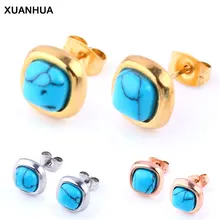 XUANHUA,, квадратные серьги из нержавеющей стали, модные ювелирные изделия, серьги-гвоздики для женщин, ювелирные изделия, подарки для женщин, серьги