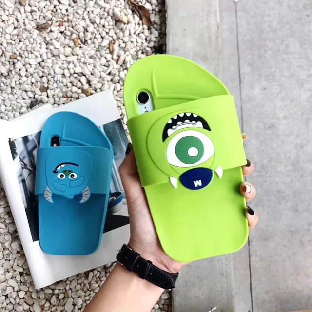 Nuevo coreano de dibujos animados Mickey Minnie ojos grandes puntada 3D zapatillas funda de silicona para iphone 6 7 8 más X XR XS MAX teléfono casos