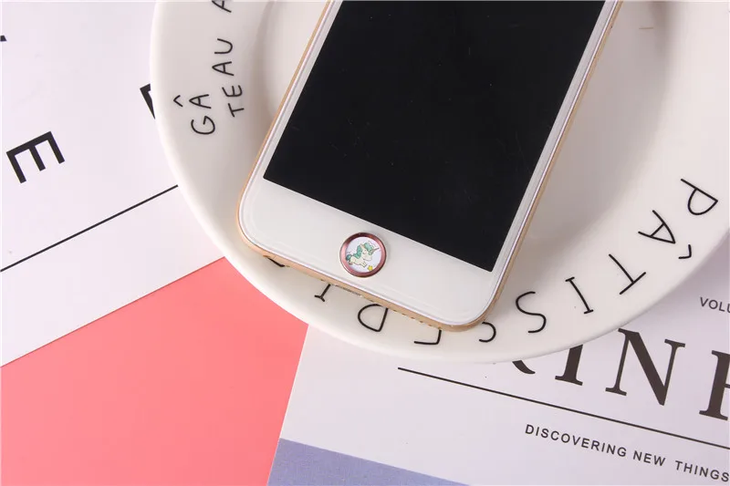 Милый мультяшный телефон с сенсорной кнопкой ID наклейка для iPhone 8 7 6 Plus 5 5S
