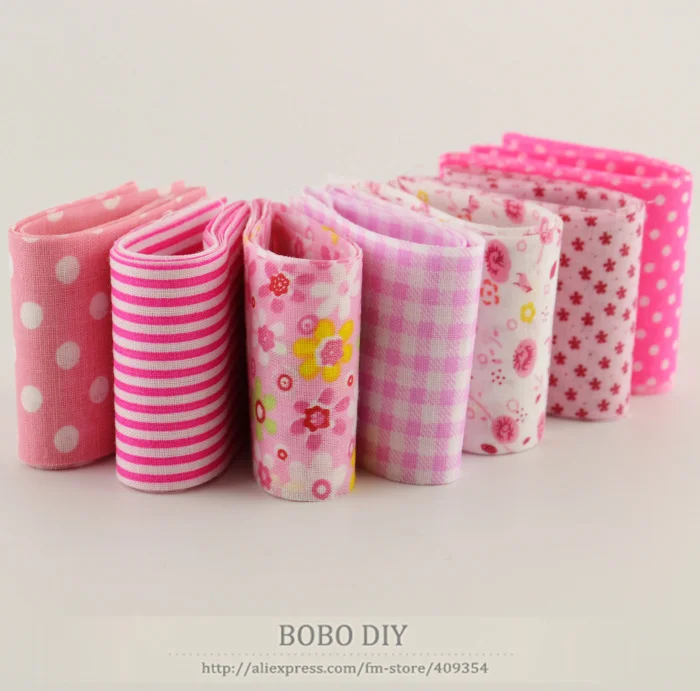 Новинка 7 шт./лот хлопок розовые комплекты ткань поездок 5 см x 100 см Jelly roll стежка ткани Лоскутное текстильной швейной игрушки tildas