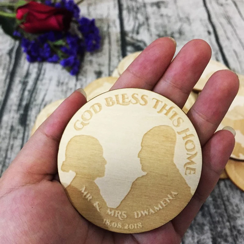 Customized Wood Favors, Wooden Wedding Favors Gift, Save the Date Wood