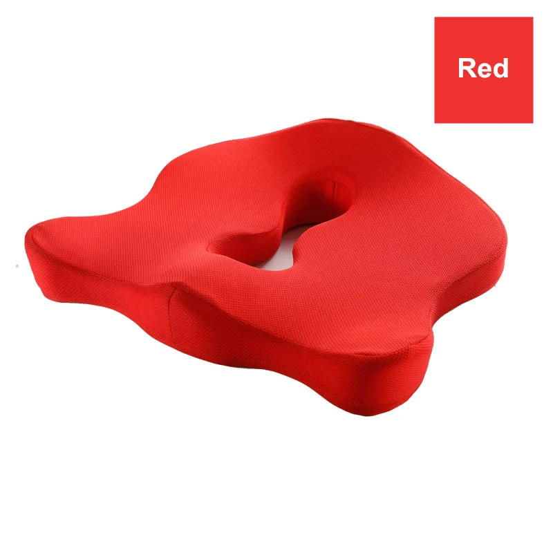 PurenLatex Memory Foam Cushion on Chair Protect Orthopedic Pillow Coccyx Cushion Pad Car Seat Mats Prevent Hemorrhoid Treat - Цвет: Red