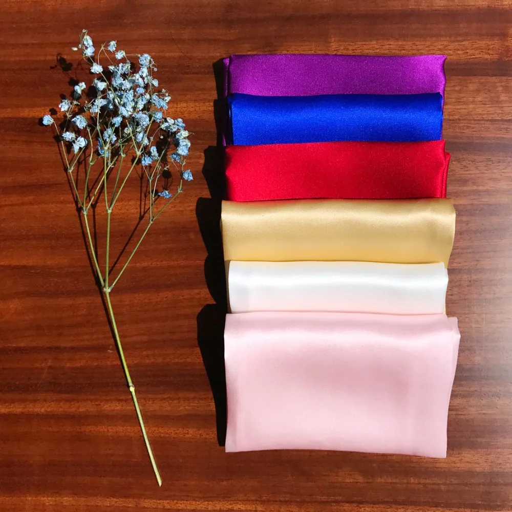  ciciTree 100% Natural Silk Men Pocket Square Men's 35cm Plain Solid Color Handkerchief for Wedding 