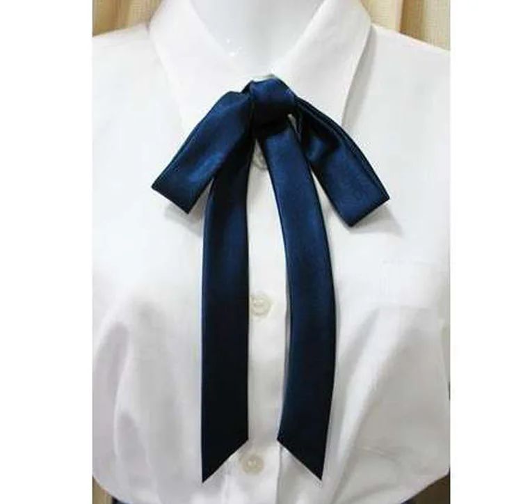 Kesebi женский высококачественный шелковый галстук-бабочка, Униформа, удлиненные галстуки-бабочки для девочек, школьные галстуки-бабочка шейные платки - Цвет: blue