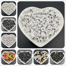 100 шт./лот 7 мм разнесенные буквы бисер овальная форма арабский алфавит бусины Подвески для изготовления украшений вручную браслет ожерелье