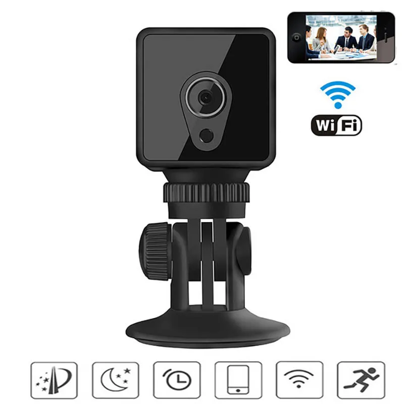 Черный Camsoy Мини Wifi IP ночное видение инфракрасное слежение видеокамера с HD 1080 P беспроводная безопасность DV DVR видеокамера монитор для младенца - Цвет: Черный