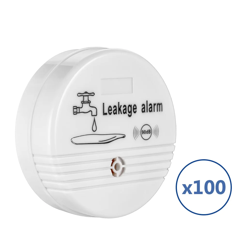 

100pcs 90db Leakage Alarm Detector Water Leakage Sensor Wireless Water Leak Detector House Safety Home Security Alarm System