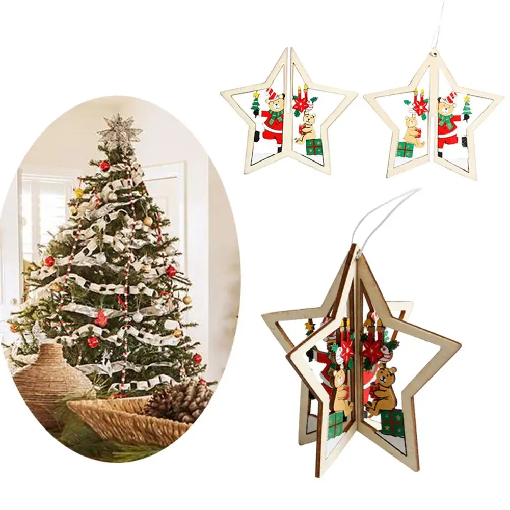 

Three-dimensional Five-pointed Star Shape Pendant Christmas Tree Pendant Decorations