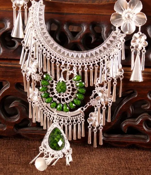 

Hmong accessories necklace stage performance silver hyperbole Necklace