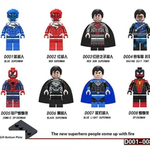 Супер Герои строительные блоки Бэтмен, Железный человек Робин Халк, Человек-паук танос гоночный костюм Tony игрушки Фигурки