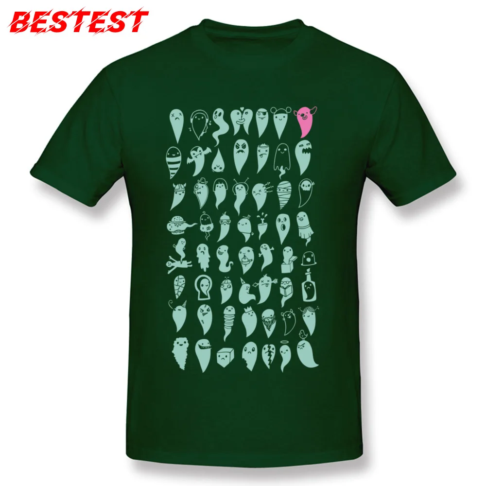 Camisa All The Ghosts Tops Shirt for Men Fitted Father Day Round Collar 100% Cotton Short Sleeve Tshirts Geek Top T-shirts All The Ghosts dark