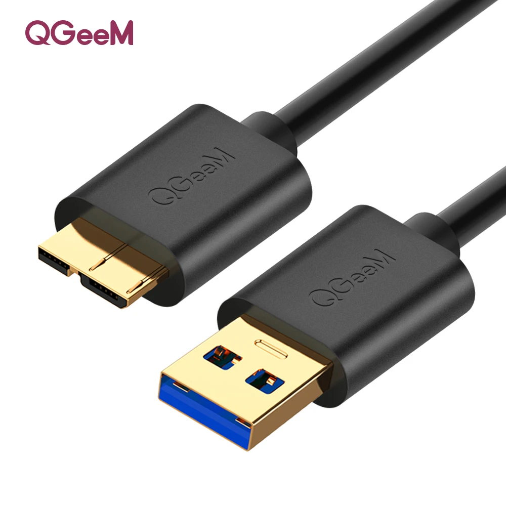 QGEEM 1 м USB 3,0 Тип к Micro B кабель-удлинитель для внешнего жесткого диска HDD Samsung S5 Note3 USB HDD кабель для передачи данных