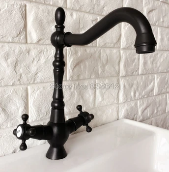 

Classic Dual Cross Handle Bathroom Faucet Kitchen Sink Mixer Washbasin Tap Cold and Hot Water Faucets Wnf381