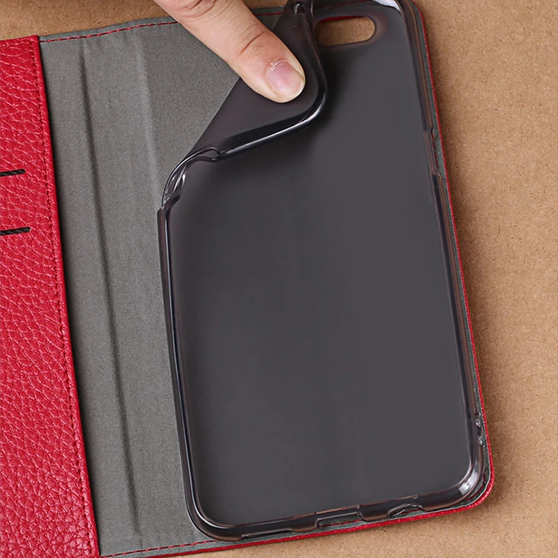 

wangcangli for Oneplus phone case Cover Mobile Leather Wallet Stand Genuine Leather Flip cover Anti-knock dirt-resistant case