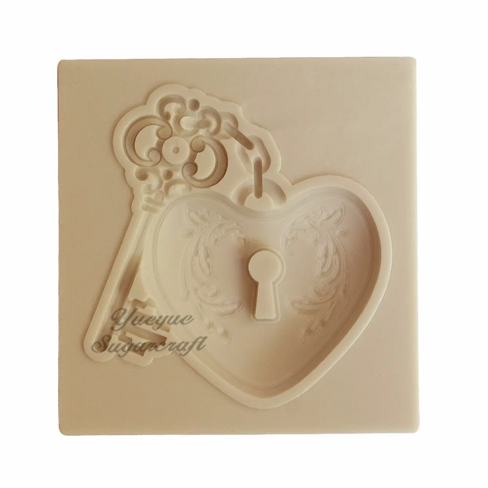 Yueyue Sugarcraft сердце и ключ силиконовая форма помадка форма для украшения торта инструменты форма для шоколадной мастики