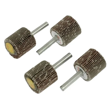 

10x New 4 Pcs 25mm Head 6mm Shank Polishing Abrasive Mounted Flap Wheels Bit