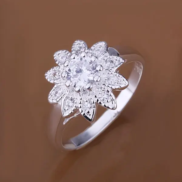 Кольцо из стерлингового серебра 925 пробы покрытое серебром красивое модное - Фото №1