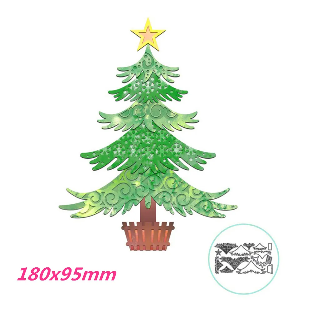 

180x95mm Christmas Tree Making Scrapbook Greeting Card Decoration Frame Metal Slotted Stencil for Embossing Pattern DIY