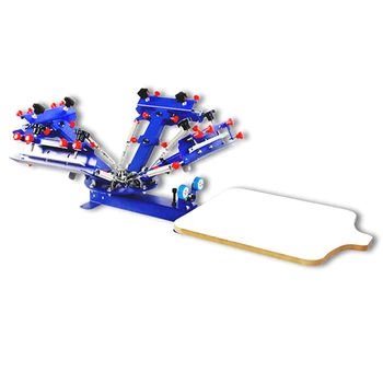 

1PC SPE41 Four Color One Station Single Wheel Desktop Screen Printing Machine for T-shirt or other clothes