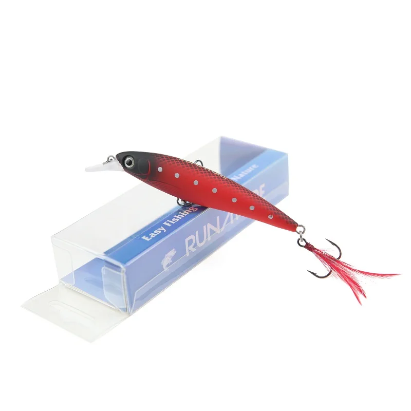 Rnuature Fishing Minnow Lure Artificial Hard Lure 100mm/12.8g Crankbait Minnow Lure Fishing Wobbler Lure with VMC Hooks