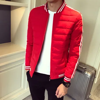 

Brand Male Autumn Spring Fashion Jackets Solid Windbreaker Men Cotton Stylish Casual Striped Parkas Jacket Men Clothes