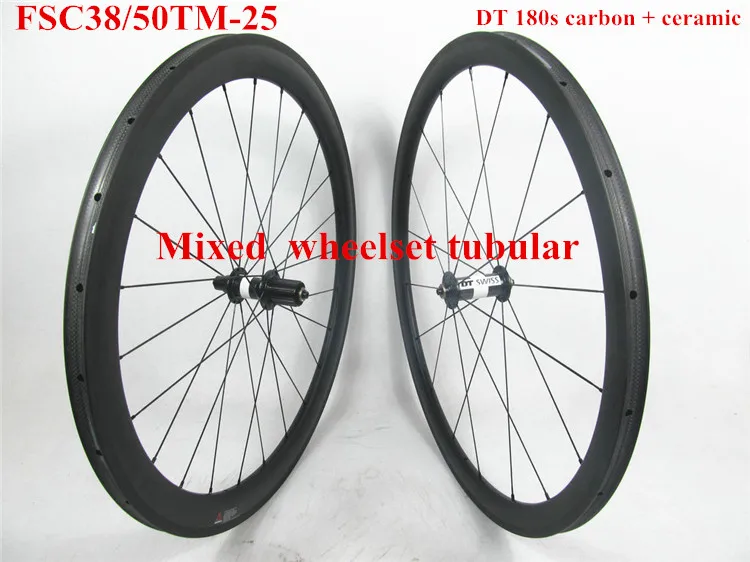 Top carbon bike wheelset with DT 180s carbon ceramic hubs , 20H 24H ,38mm 50mm mixed road wheels super light and best quality