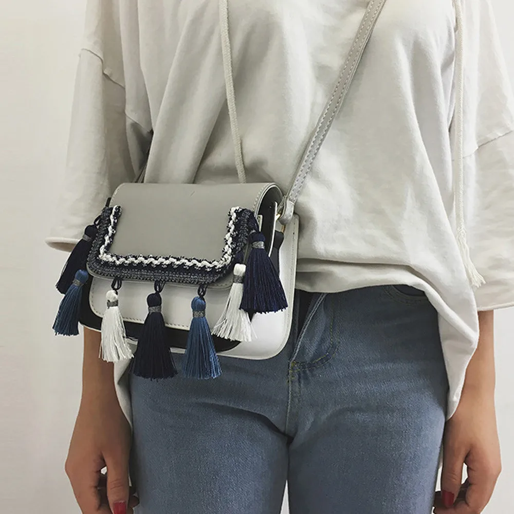 

#5001 Vintage Embroidery Women Day Clutch Fish Tassel Chain Chinese Han Dynasty Cross-Body Tote Mori Girl Shoulder Messenger Bag