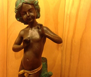 

Art Deco Sculpture The Girl And The Doge Bronze Statue Signed