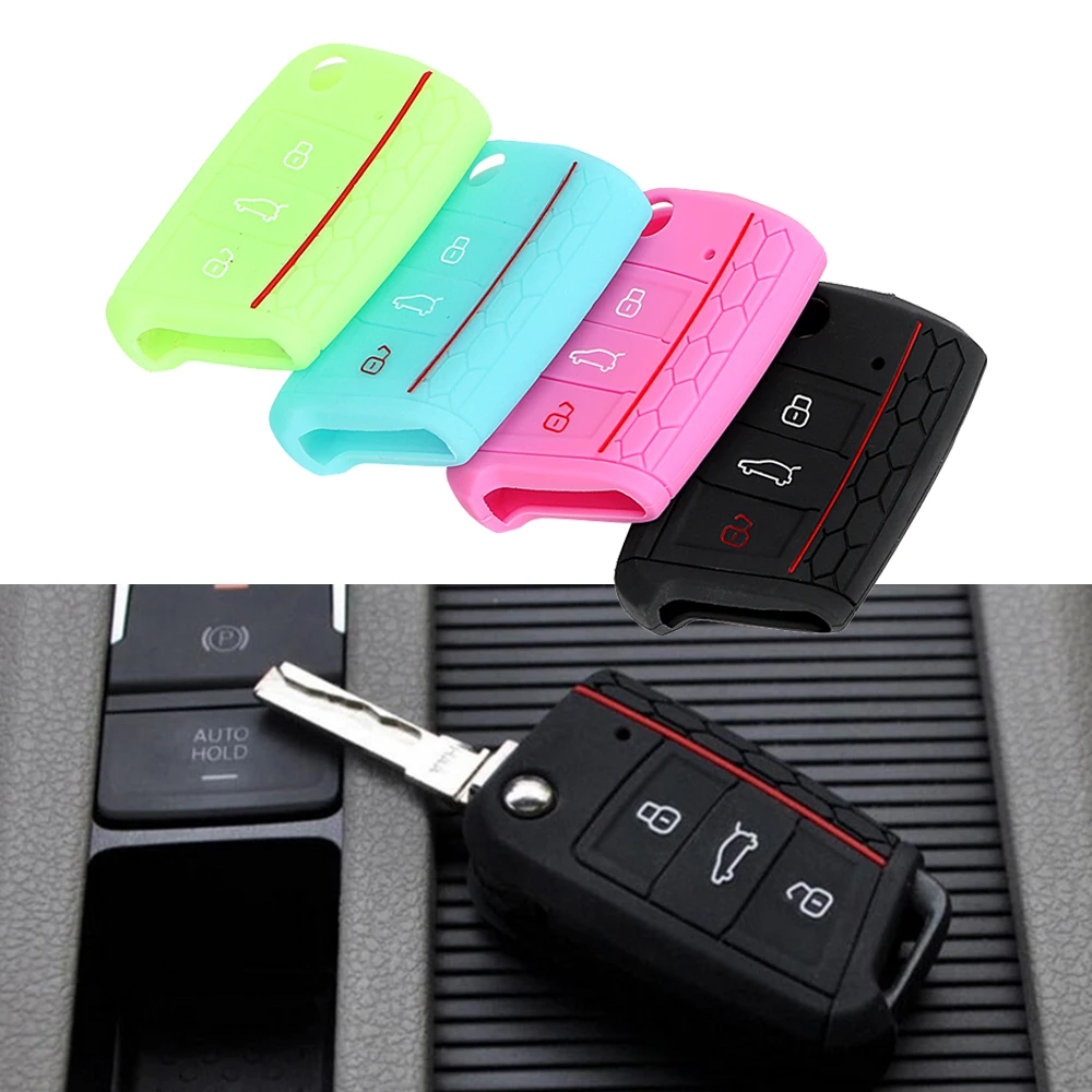 Силиконовый чехол для ключей VW Volkswagen Golf 7 mk7 Skoda Octavia A7|car key case cover|auto casekey for car |