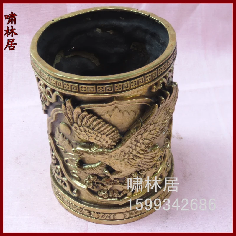 

Creative furnishings Copper pen shuangfeng Bronze transhipped pen