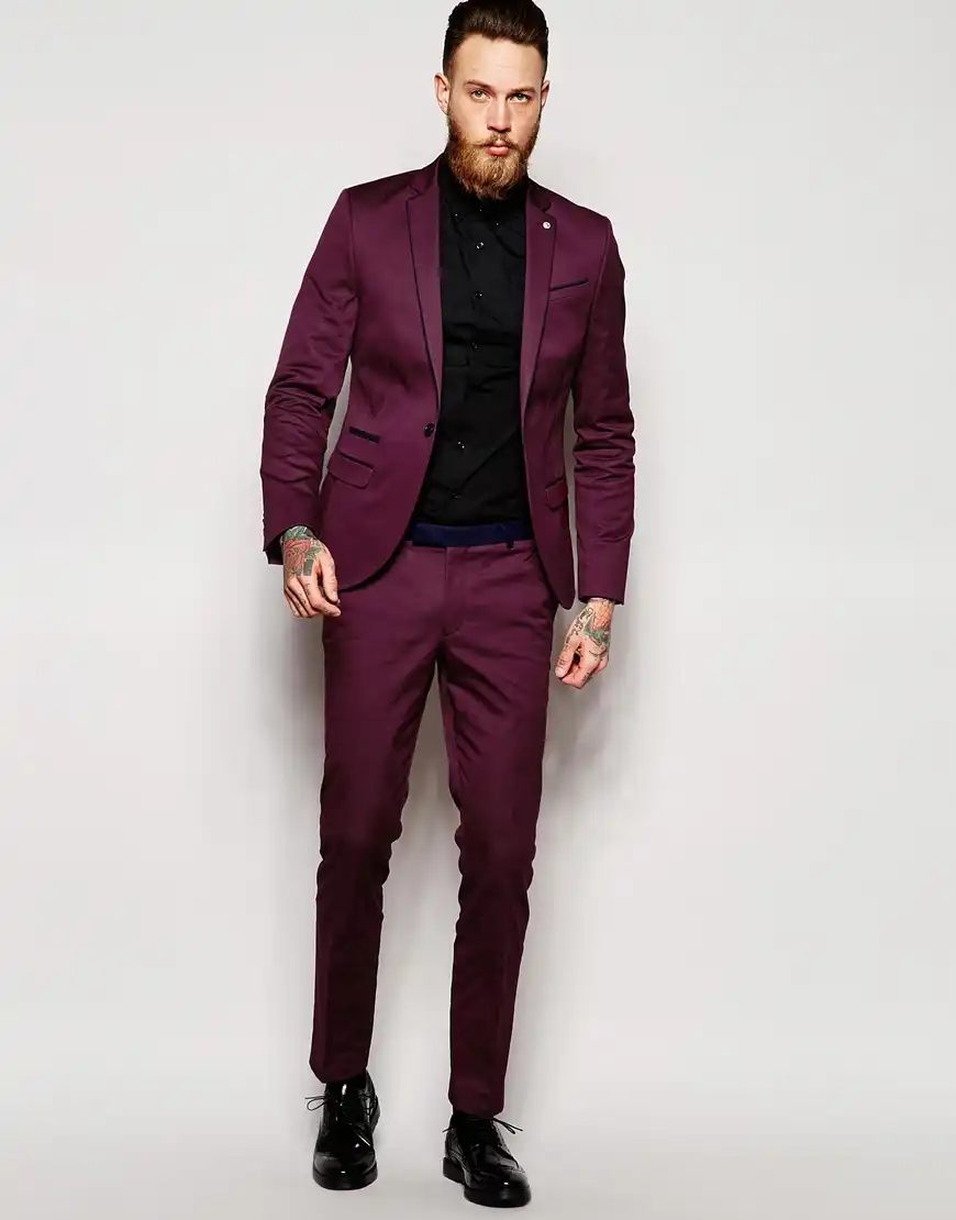 maroon formal attire for men