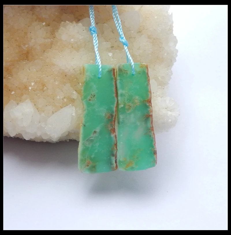 

Semiprecious Stone Nugget Chrysoprase Fashion DIY Jewelry Earring Bead 32x12x3mm 5.4g Natural Stone Gemstone Earrings For Women