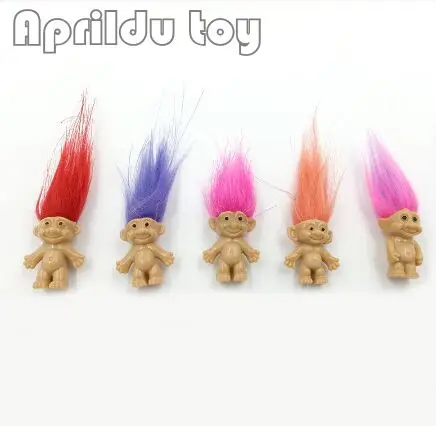 100pcs Hair Troll Family Members Daddy Mummy font b Baby b font Boys Girls Dam Anime
