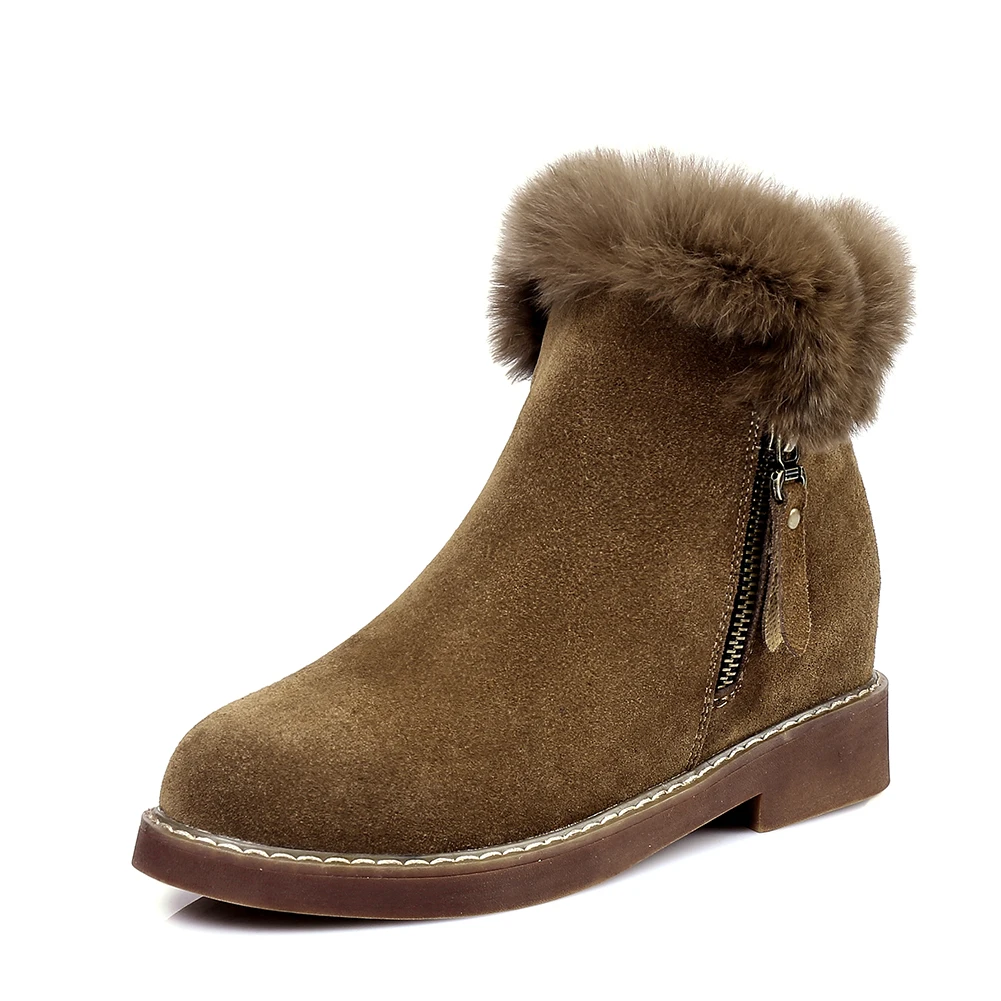 En Suède Bottes Mode Vache Chaussures Hiver Cuir Noir khaki Neige Comfortbale De Fourrure Lapolaka Réel Bottines D'hiver Gros Femmes Femme 5SfwxtSPq