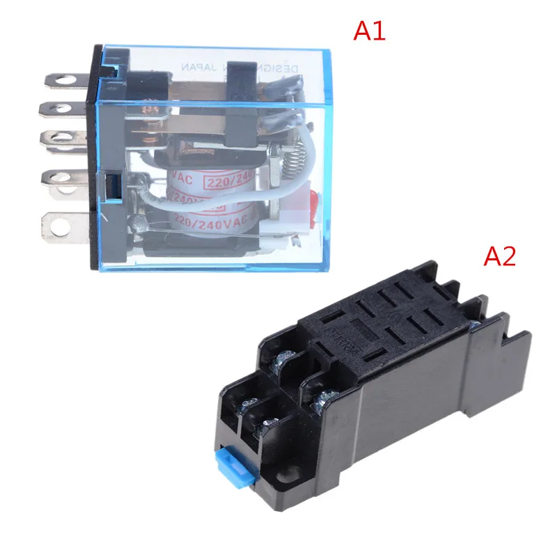

1Pcs PTF08A LY2NJ HH62P Relay 220V AC Coil General Purpose Dpdt Micro Mini Relay Or Socket Base Holder 4.1*2.7*2cm